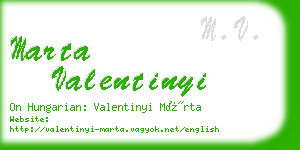 marta valentinyi business card